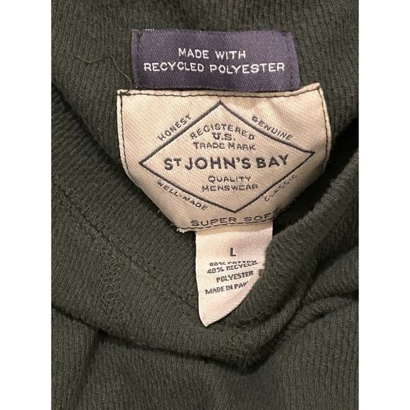 St. John's Bay Green size L Waffle Knit Long Sleeve Shirt - Picture 3 of 3